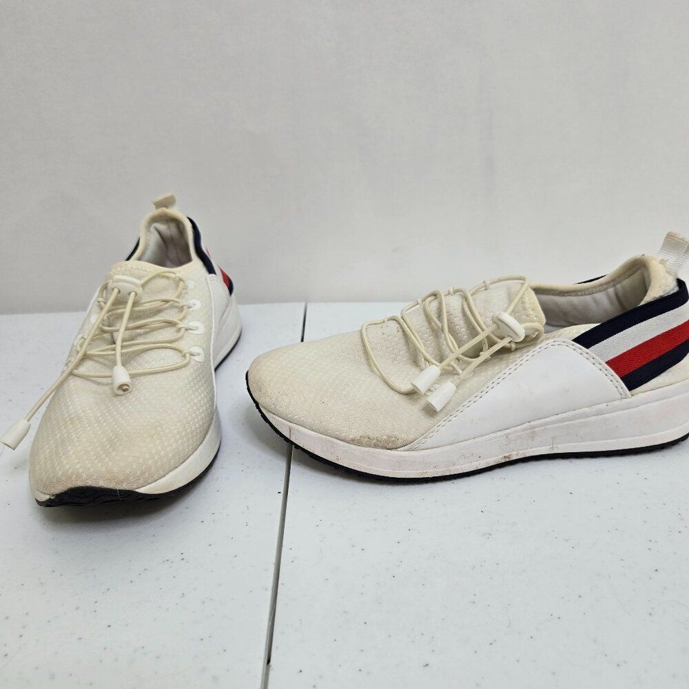 Tommy Hilfiger Reid Sneakers 6 M Logo Stripe White Red Blue Athletic Shoes